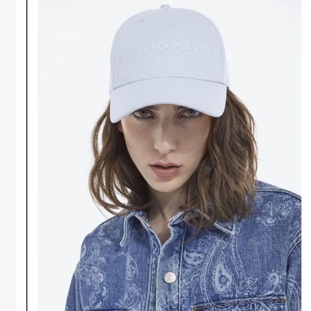 The Kooples Light Blue Logo Print Baseball cap hat NWT